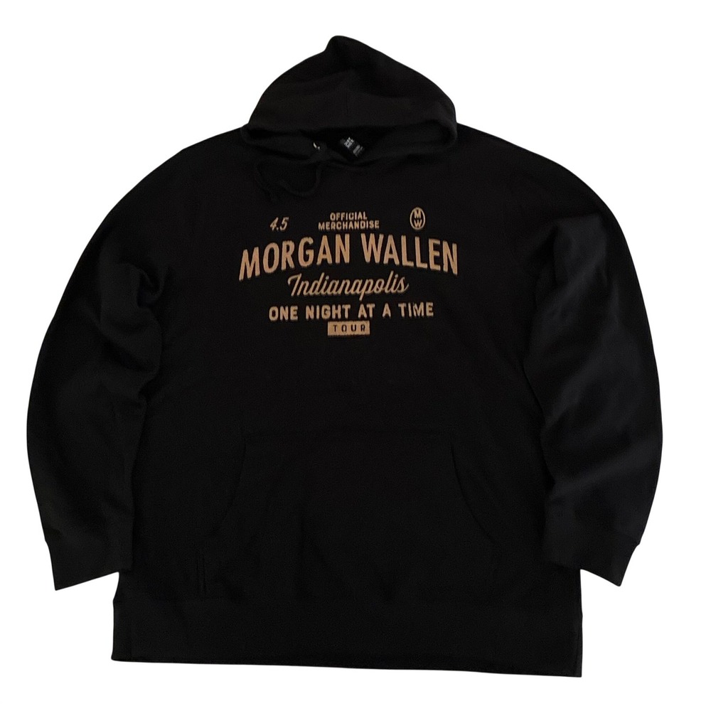 Morgan Wallen Hoodie XXL Black Indianapolis One Night At A Time Tour 2024 NEW